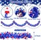 4.7 Inch - Patriotic Tinsel Garland 4th of July Decorations Red White Blue